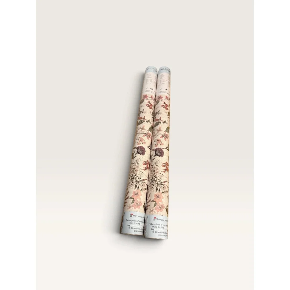 NIB (2) Milton and King County Flowers Neutral Wallpaper Set $420 Sealed